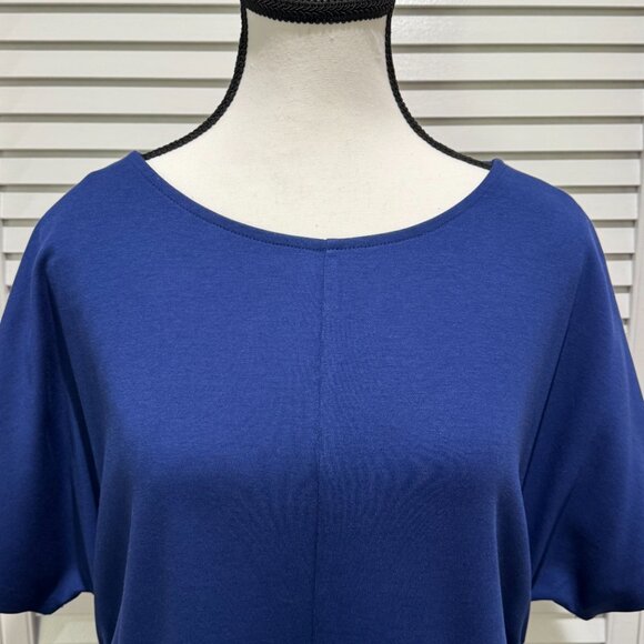 Chico’s Blue Short-Sleeve Cinched Midi Dress – Size 2 (Large) - Picture 5 of 8